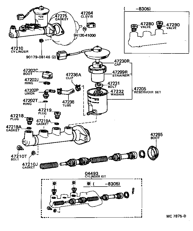 47201-12331 CYLINDER ASSY, MASTER, W/O BOOSTER product image