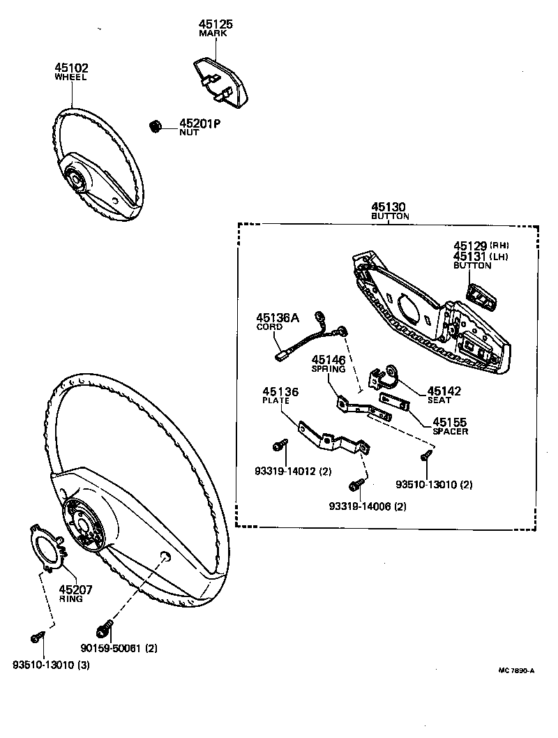 45100-35170 WHEEL SUB-ASSY, STEERING product image