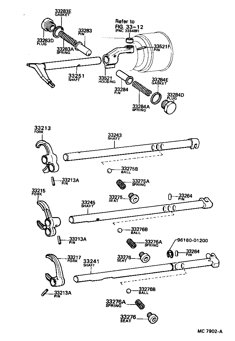 Toyota 33243-35042 SHAFT, 3RD & 4TH SHIFT FORK