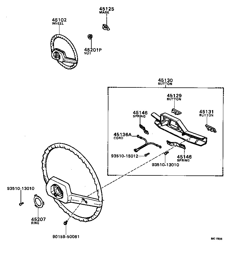 45129-12060 BUTTON, HORN, NO.1 product image