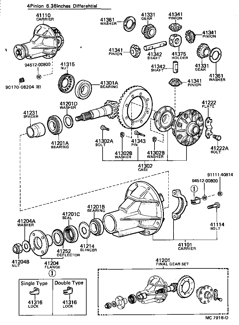 04412-12040 GASKET KIT, REAR DIFFERENTIAL CARRIER product image