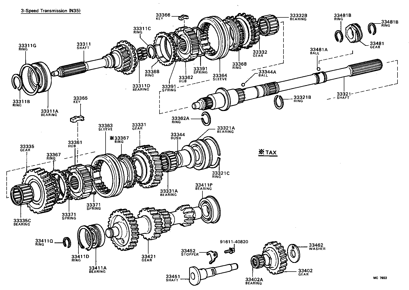 33334-30012 GEAR, 4TH product image
