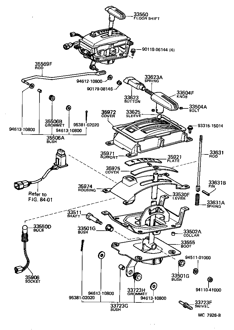 33675-14110 ROD, TRANSMISSION CONTROL, 1ST (FOR FLOOR SHIFT) product image