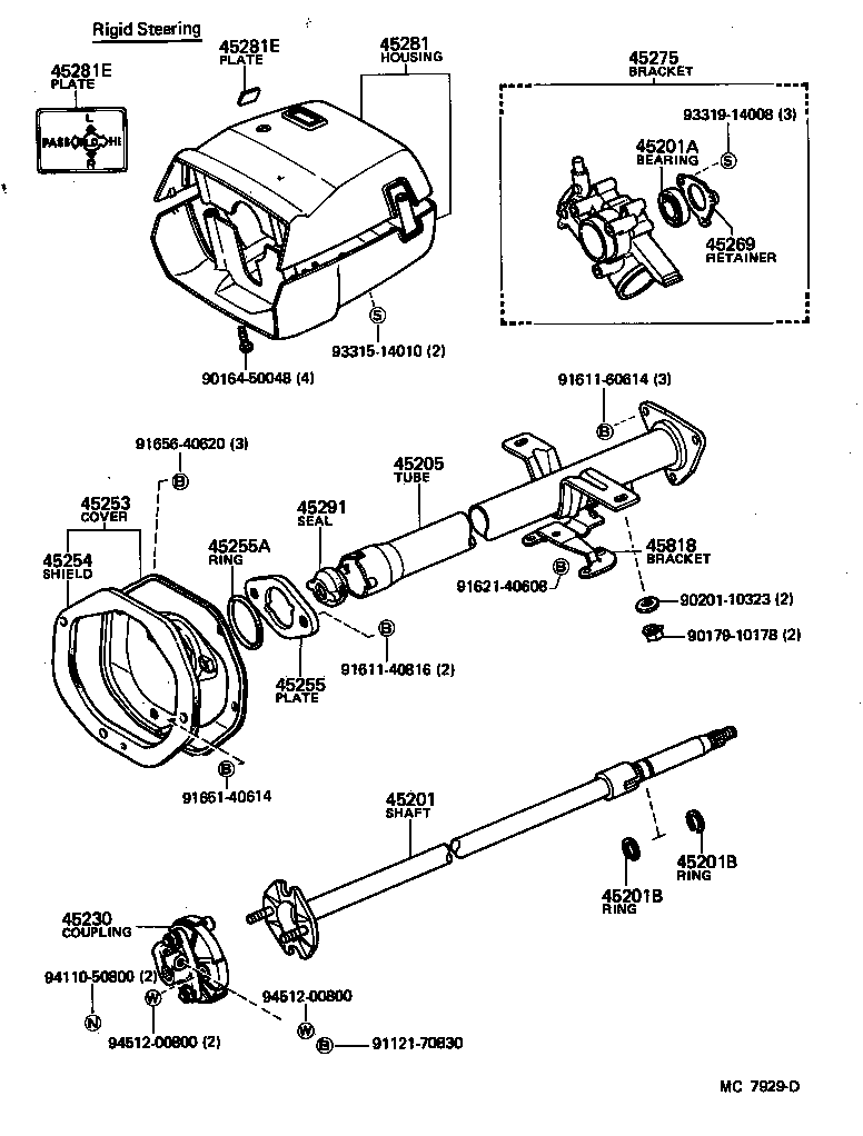 45201-14130 SHAFT SUB-ASSY, STEERING MAIN product image