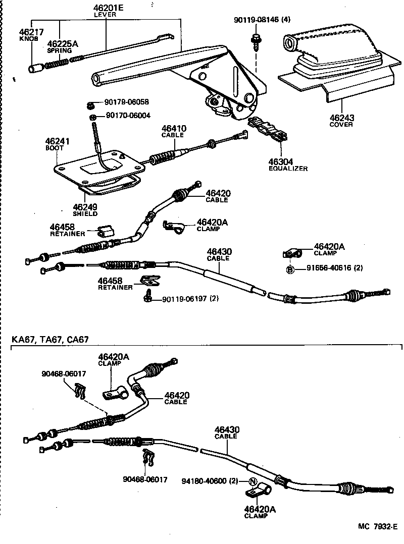 46504-22010 PLATE SUB-ASSY, PARKING BRAKE, LH product image