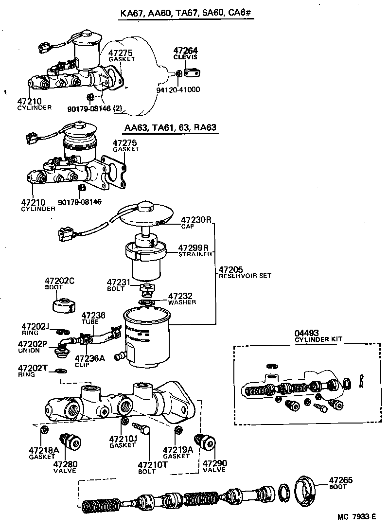 47201-14440 CYLINDER ASSY, MASTER, W/O BOOSTER product image