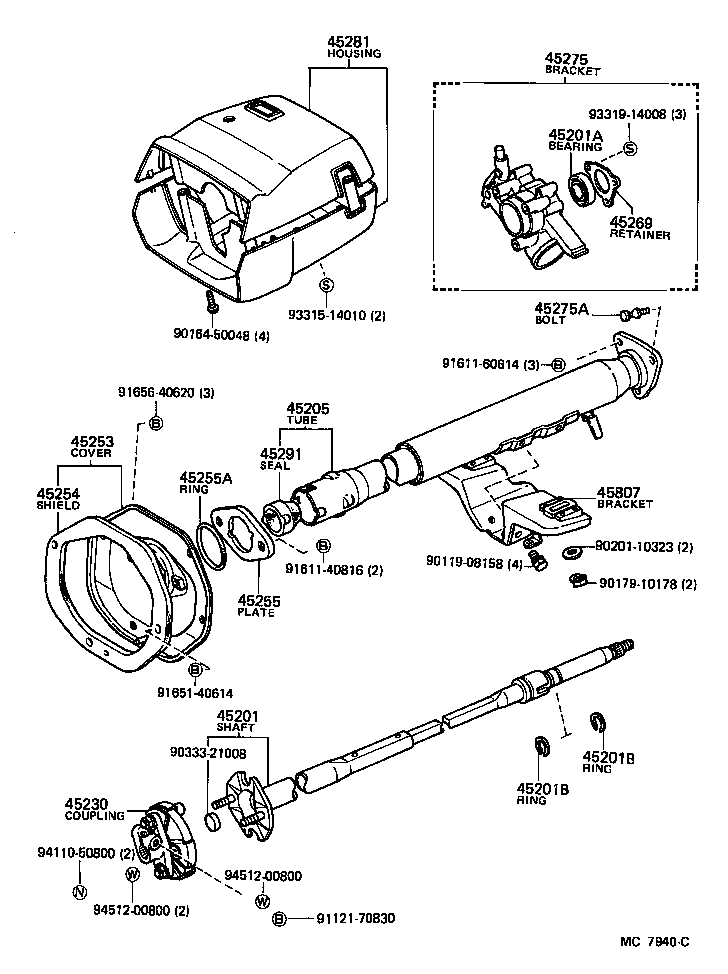 45082-14050 BRACKET SUB-ASSY, STEERING COLUMN UPPER SUPPORT product image