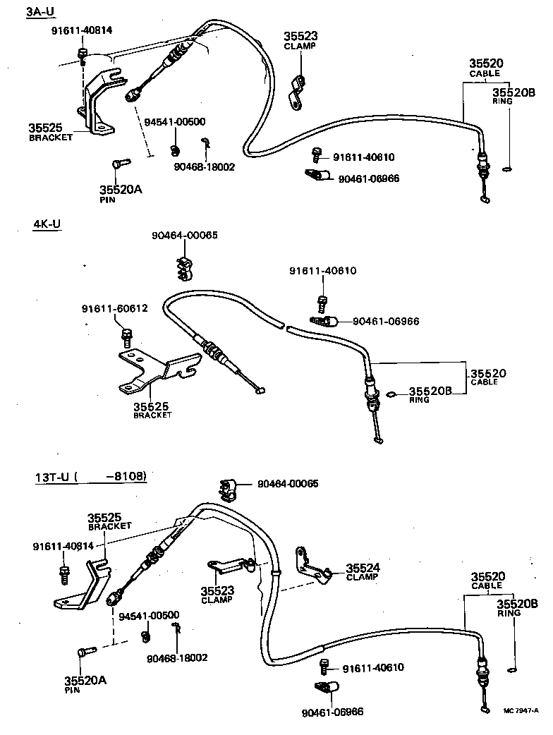 35520-20100 CABLE ASSY, THROTTLE product image