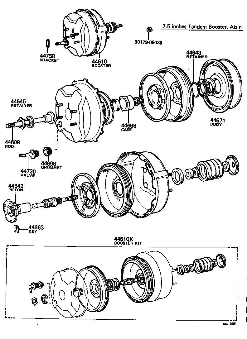 04443-27130 BOOSTER KIT, BRAKE product image
