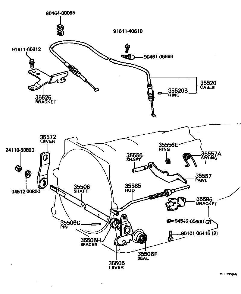 35505-22010 LEVER SUB-ASSY, MANUAL VALVE product image