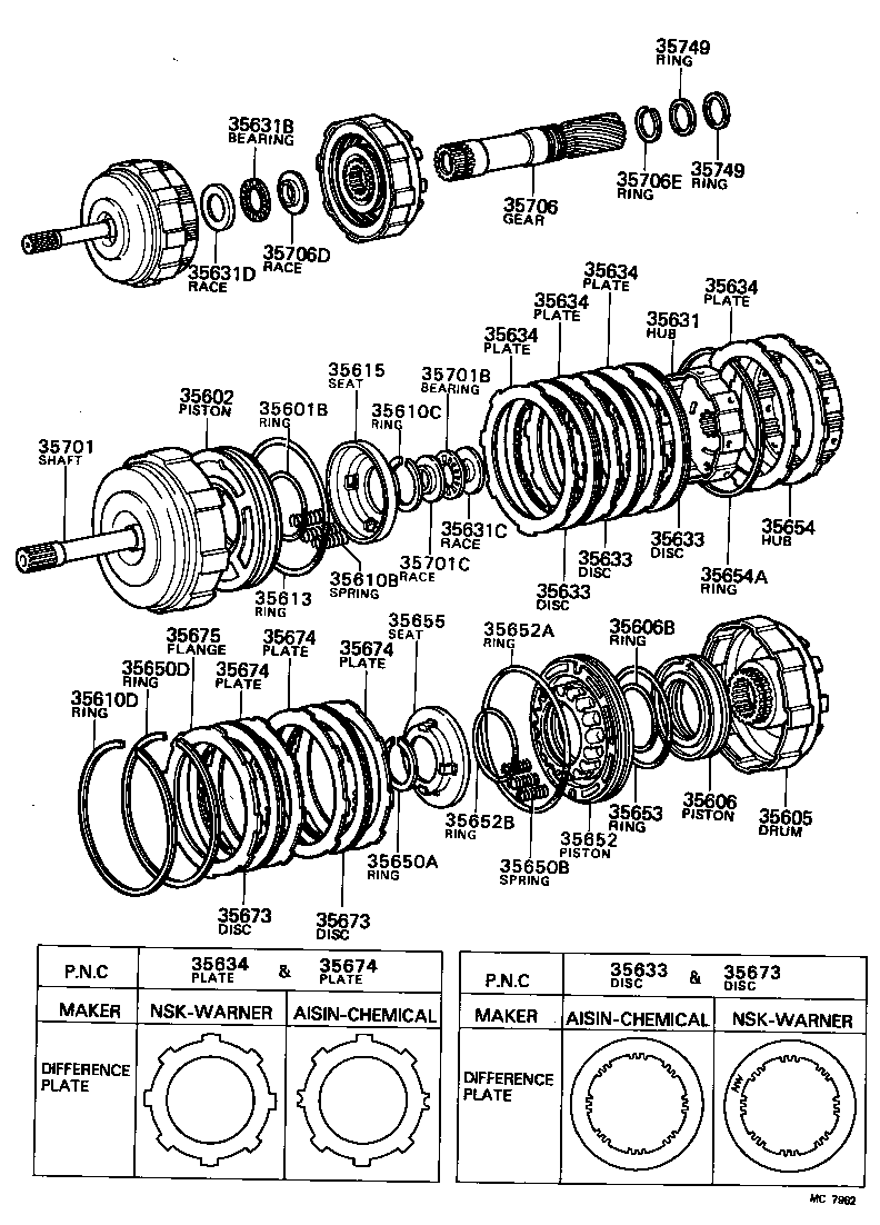 35606-22010 PISTON SUB-ASSY, REAR CLUTCH product image