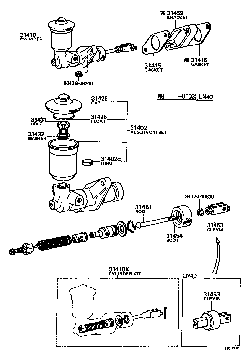 31410-35100 CYLINDER ASSY, CLUTCH MASTER product image