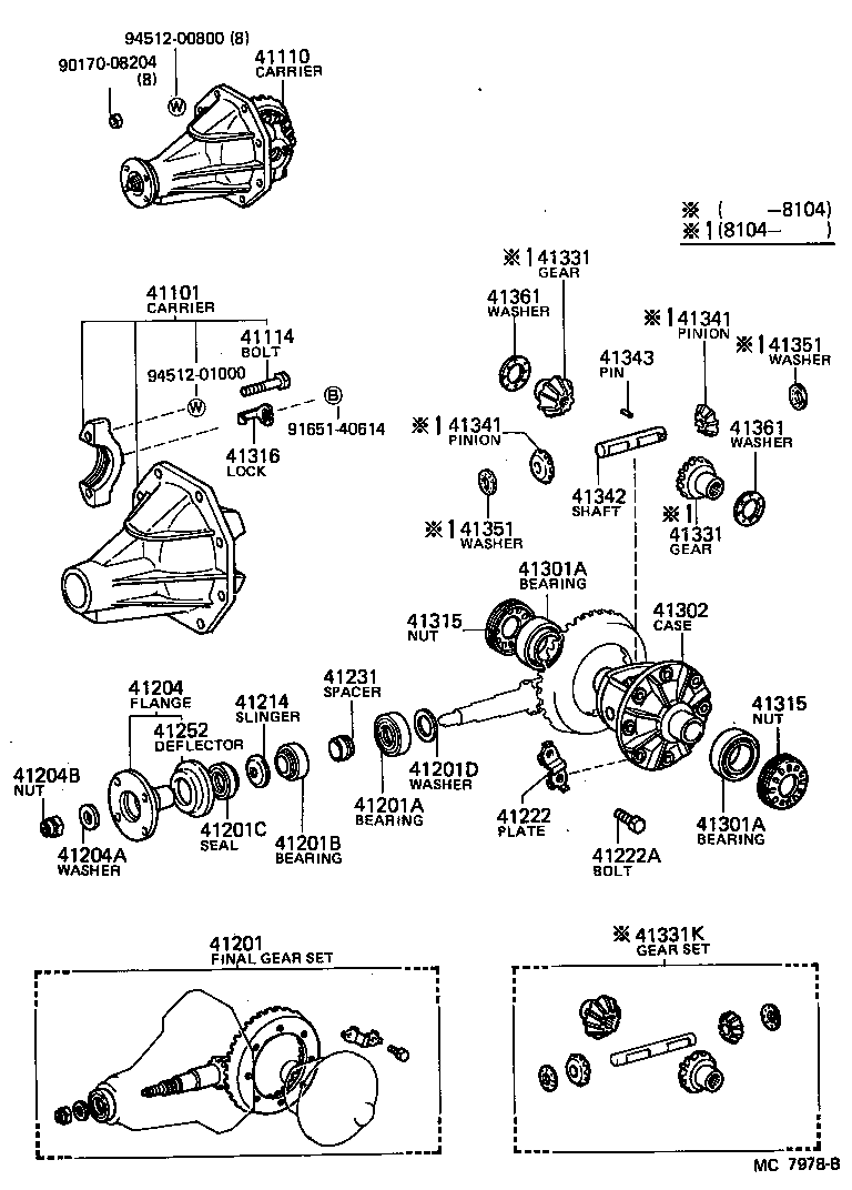 04412-10020 GASKET KIT, DIFFERENTIAL CARRIER product image