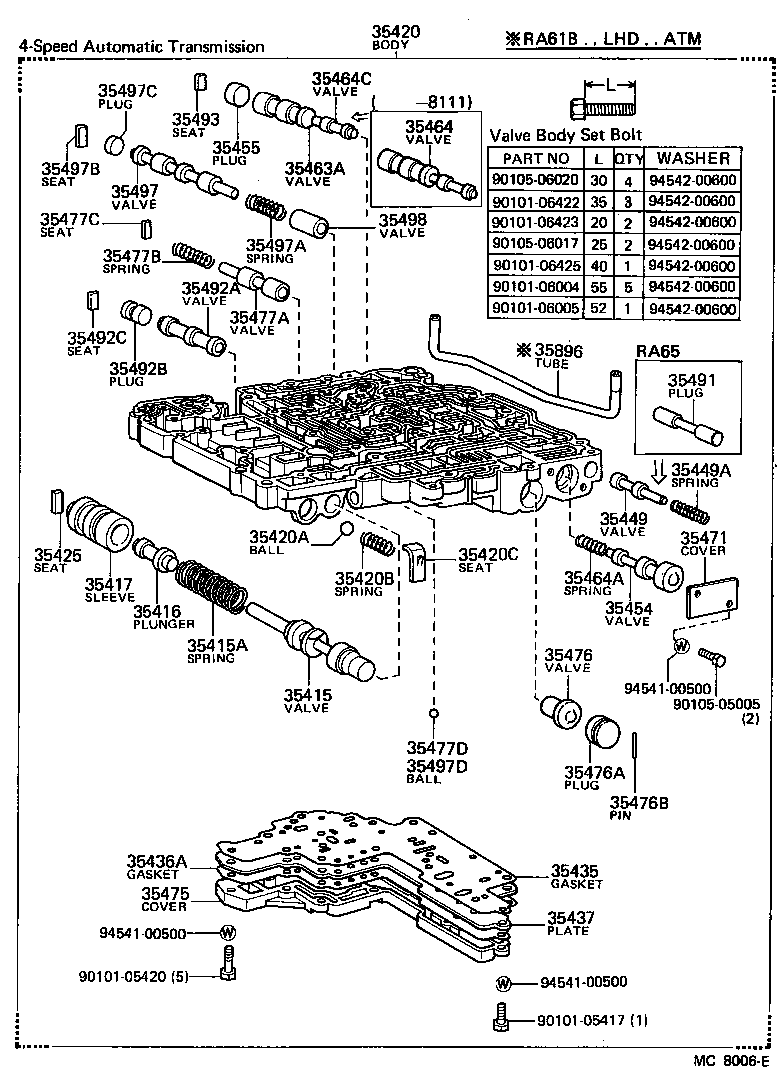 90501-32012 SPRING, COMPRESSION (FOR ACCUMULATOR PISTON NO.1) product image