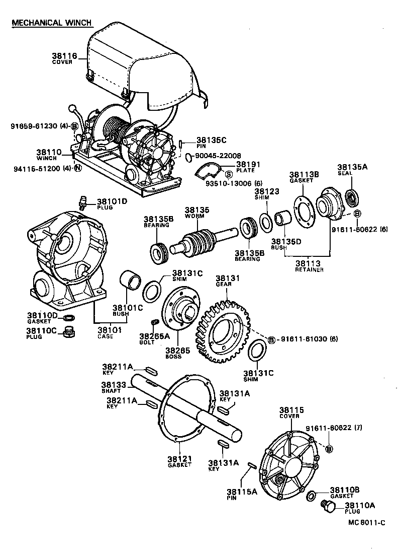 38191-60040 PLATE, WINCH CAUTION, NO.1 product image