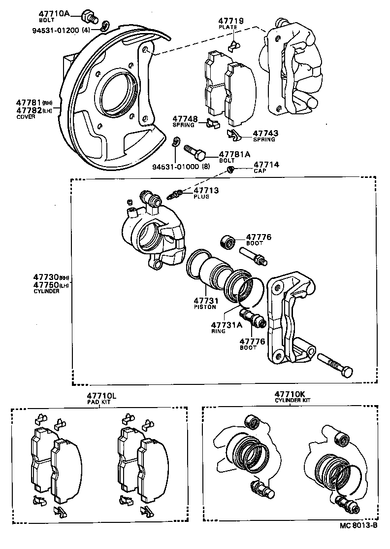04479-87601 CYLINDER KIT, DISC BRAKE, FRONT product image