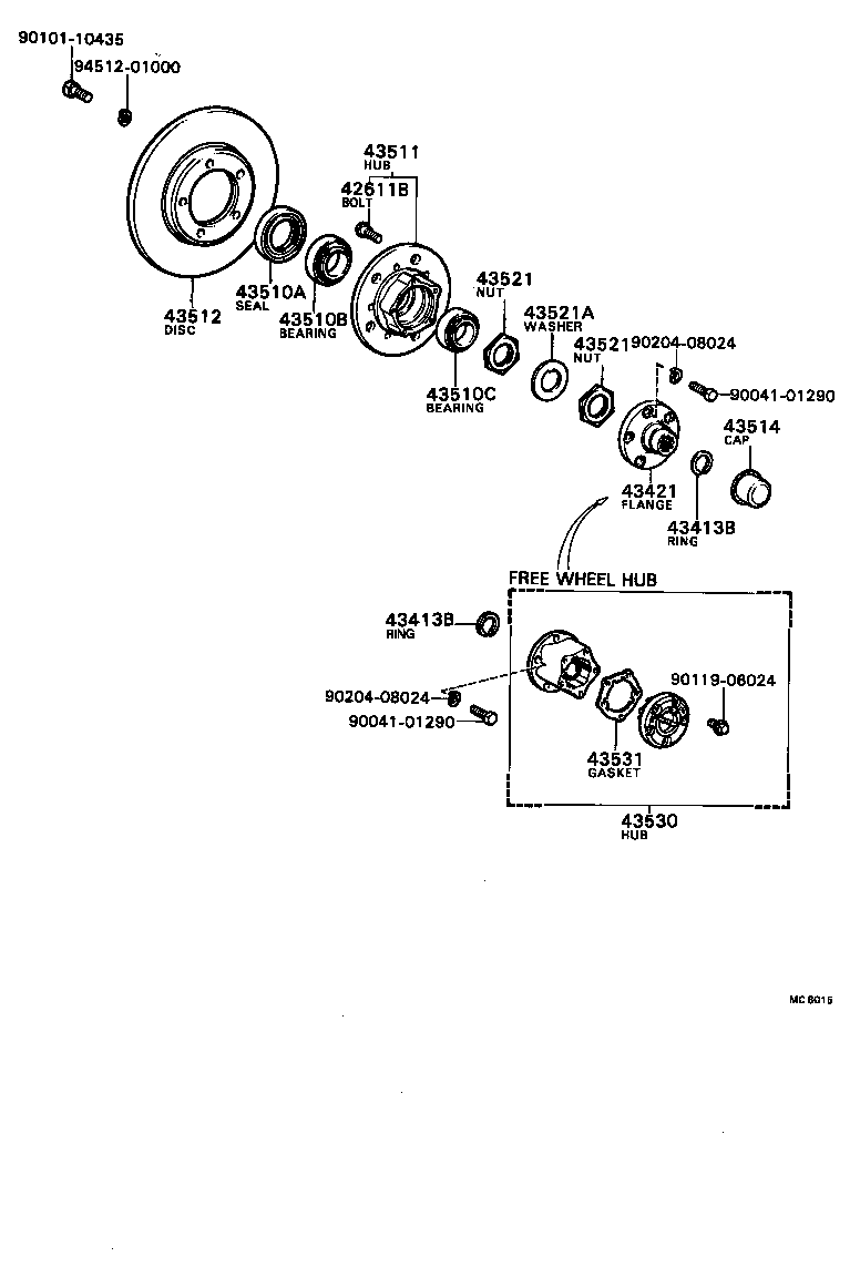 43502-87602 HUB, FRONT AXLE product image