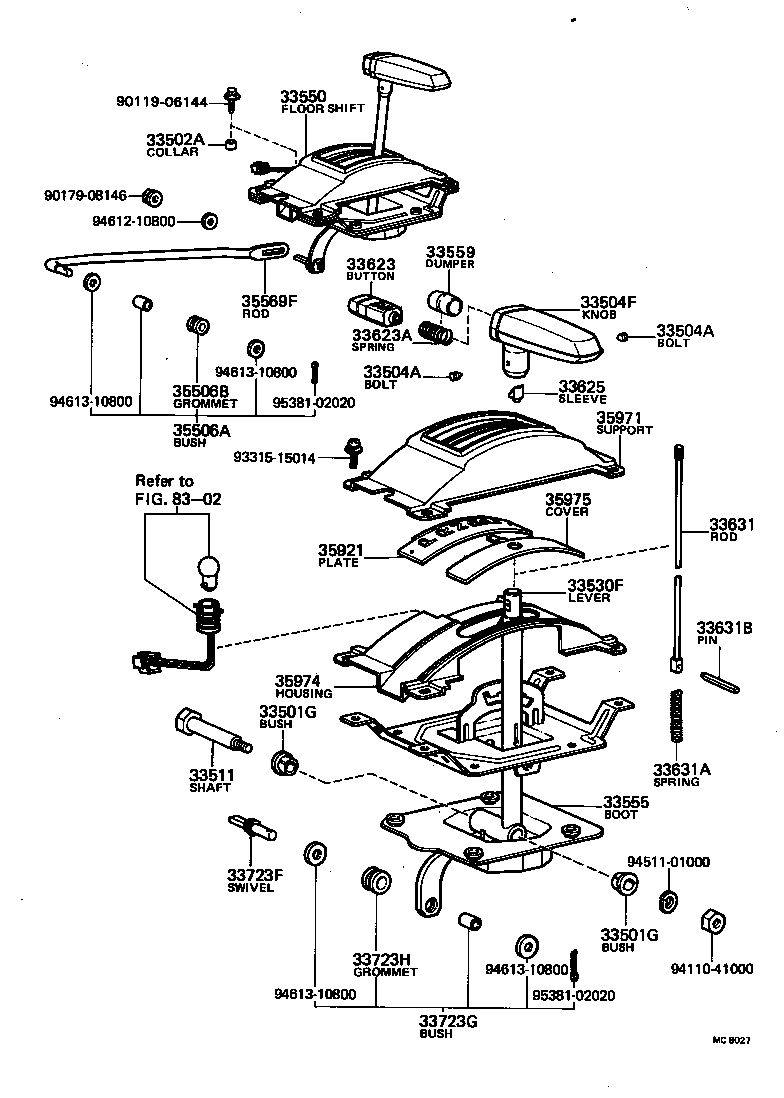 33550-20140 FLOOR SHIFT ASSY, TRANSMISSION product image