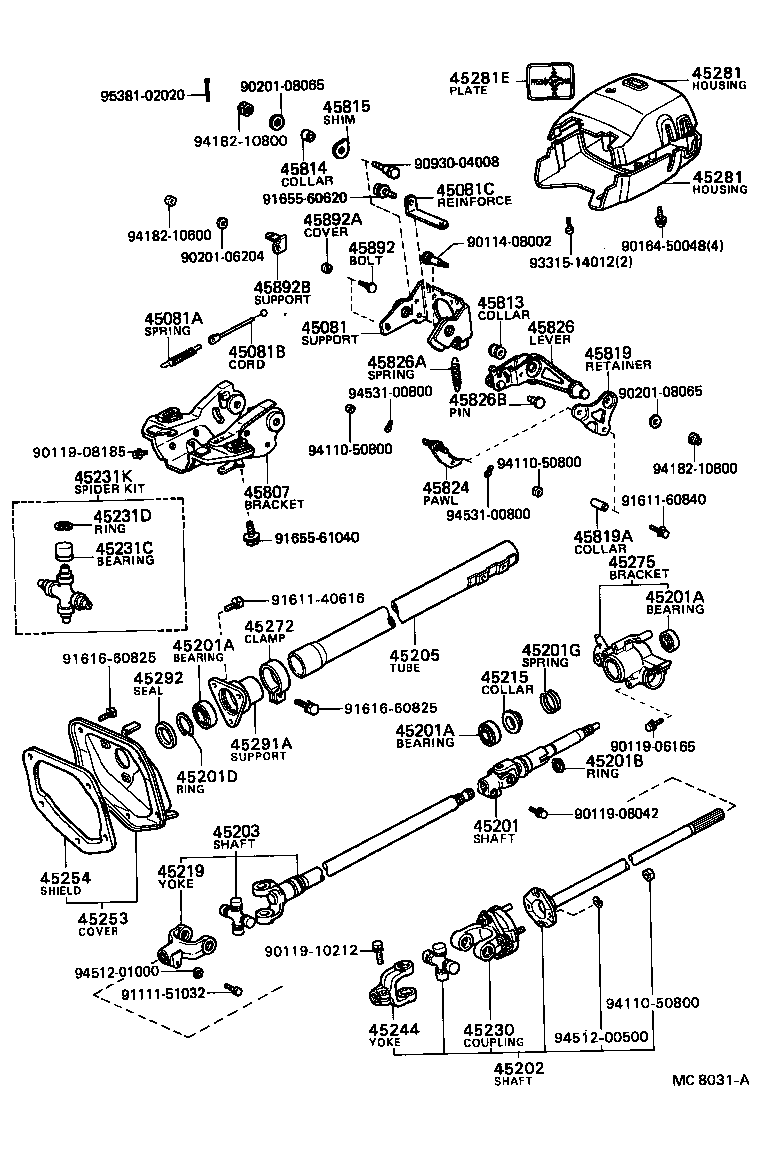 45307-35061 BRACKET, STEERING COLUMN, UPPER product image