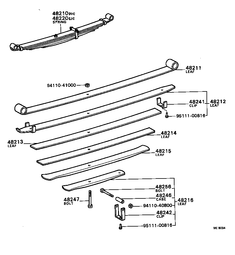 48215-35250 LEAF, REAR SPRING, NO.5 product image