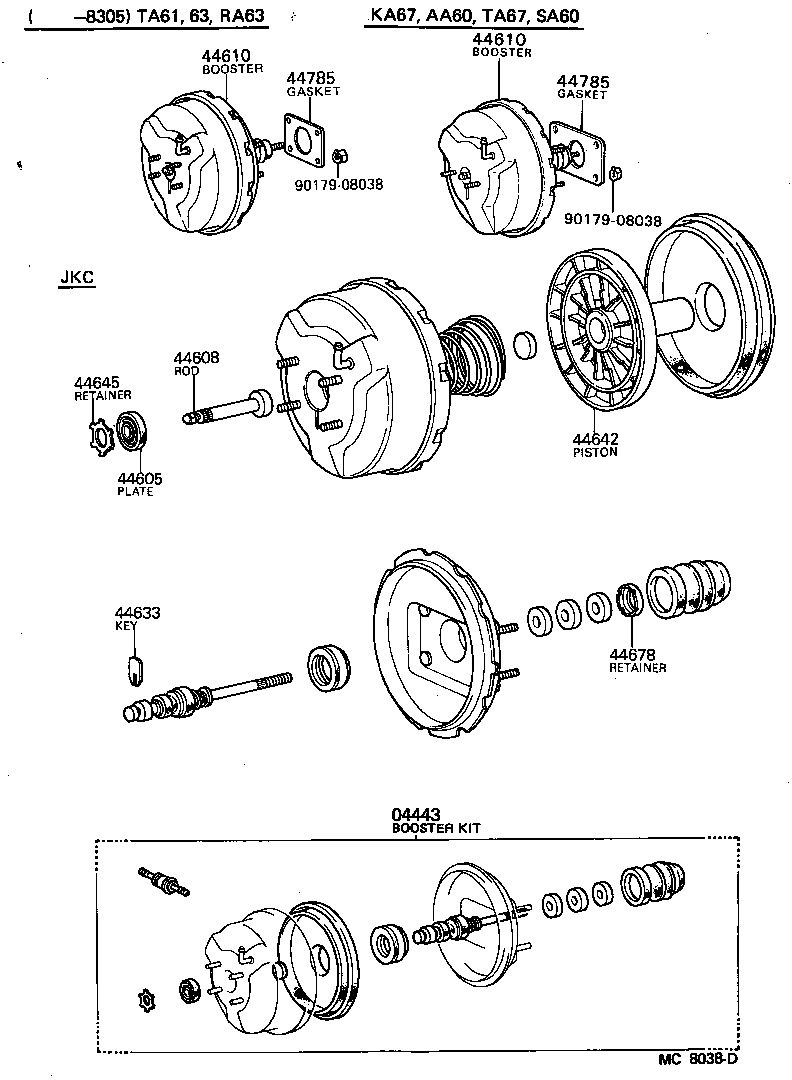 04443-24010 BOOSTER KIT, BRAKE product image