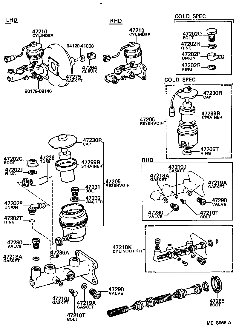 04493-14090 CYLINDER KIT, BRAKE MASTER product image