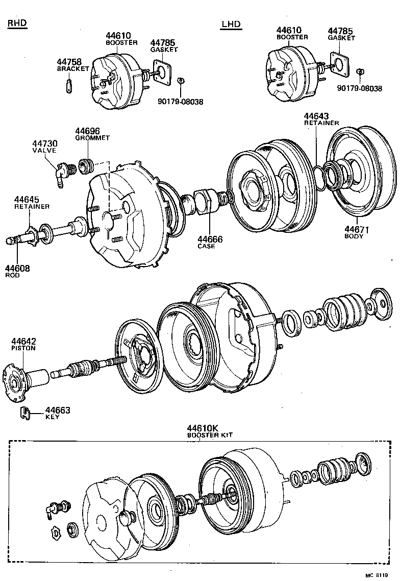 04443-14380 BOOSTER KIT, BRAKE product image