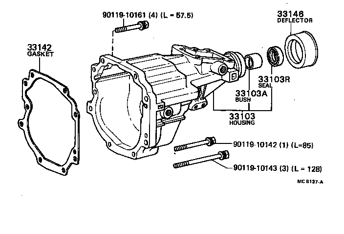 33103-30190 HOUSING SUB-ASSY, EXTENSION(MTM) product image