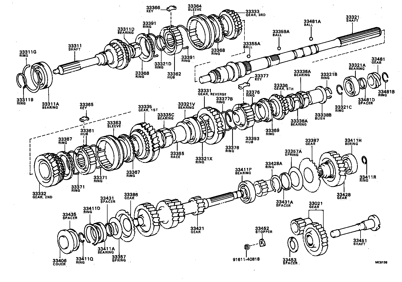 33362-30040 HUB, TRANSMISSION CLUTCH, NO.2 product image