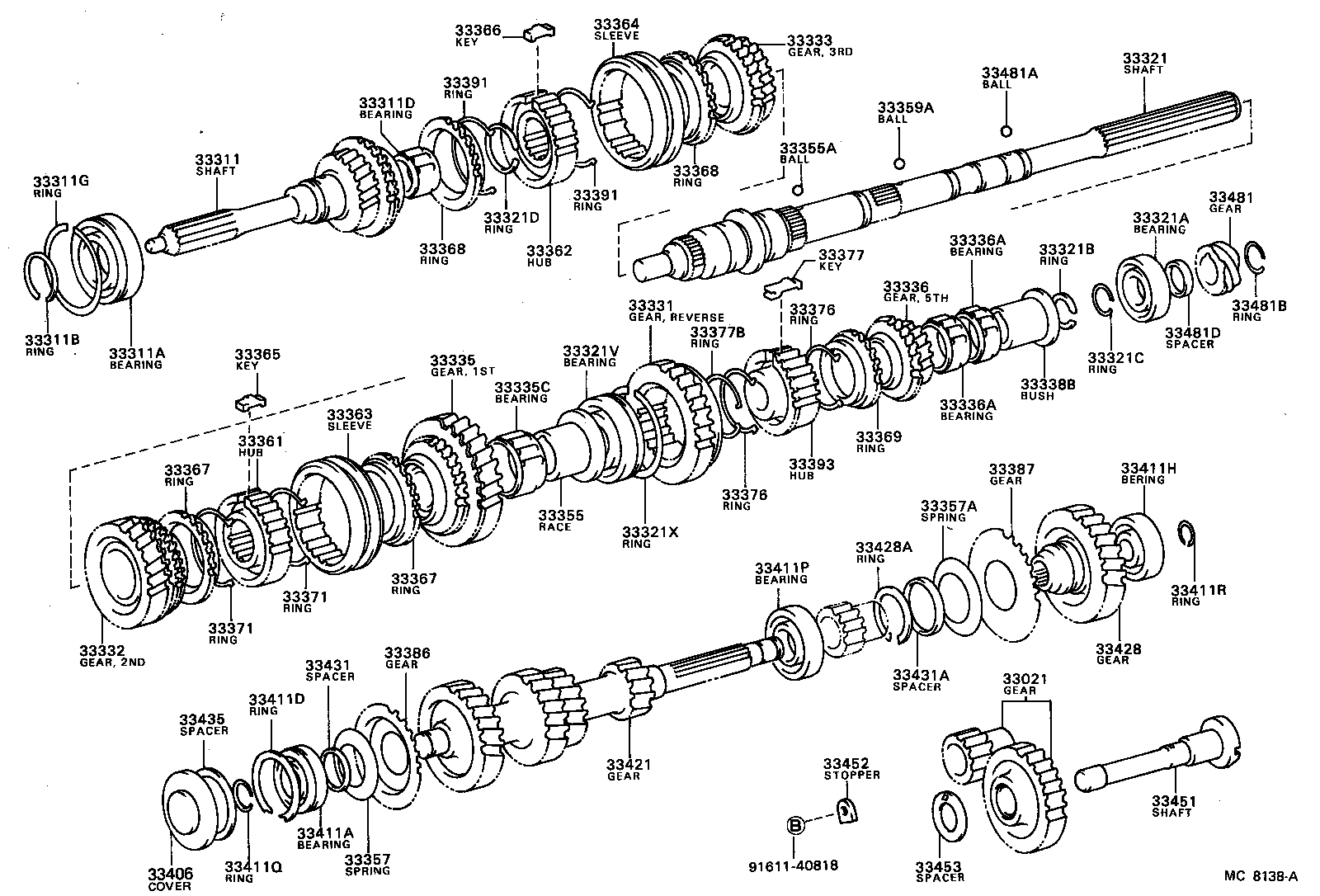 33481-22030 GEAR, SPEEDOMETER DRIVE (MTM) product image