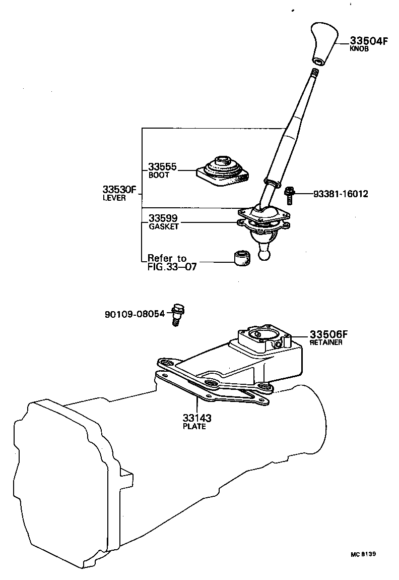 33530-14261 LEVER ASSY, SHIFT (FOR FLOOR SHIFT) product image