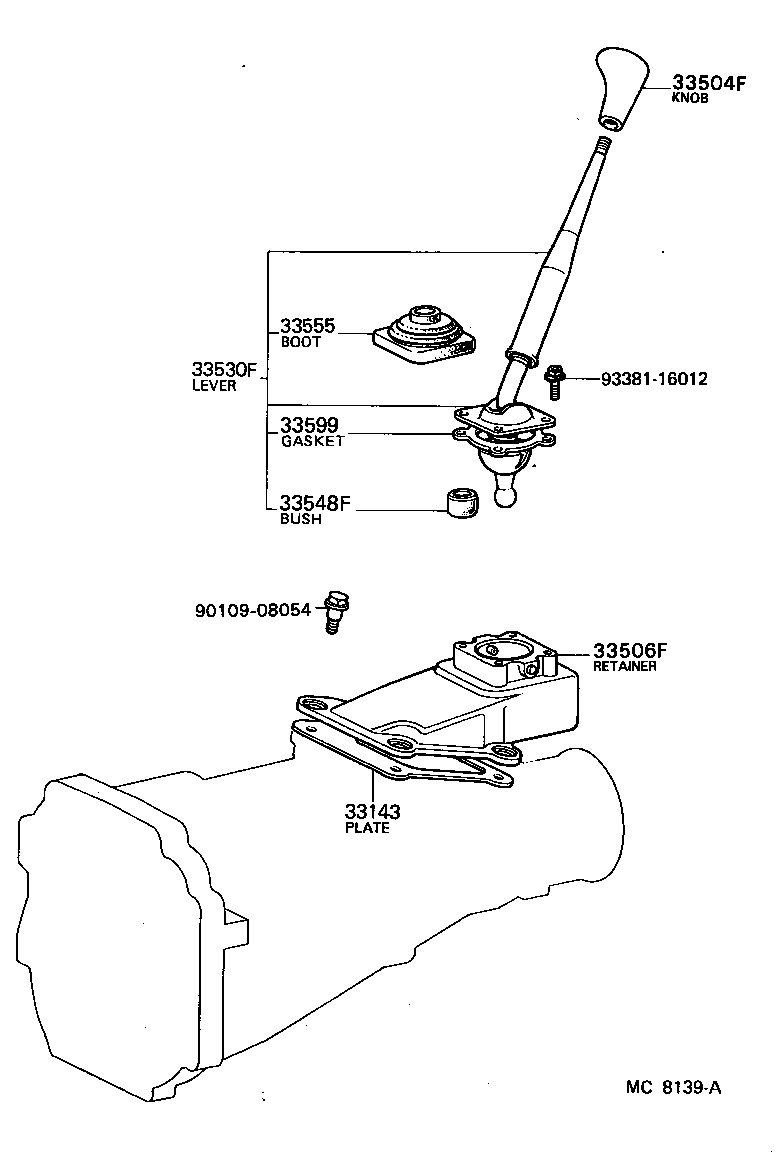 33530-14320 LEVER ASSY, SHIFT (FOR FLOOR SHIFT) product image