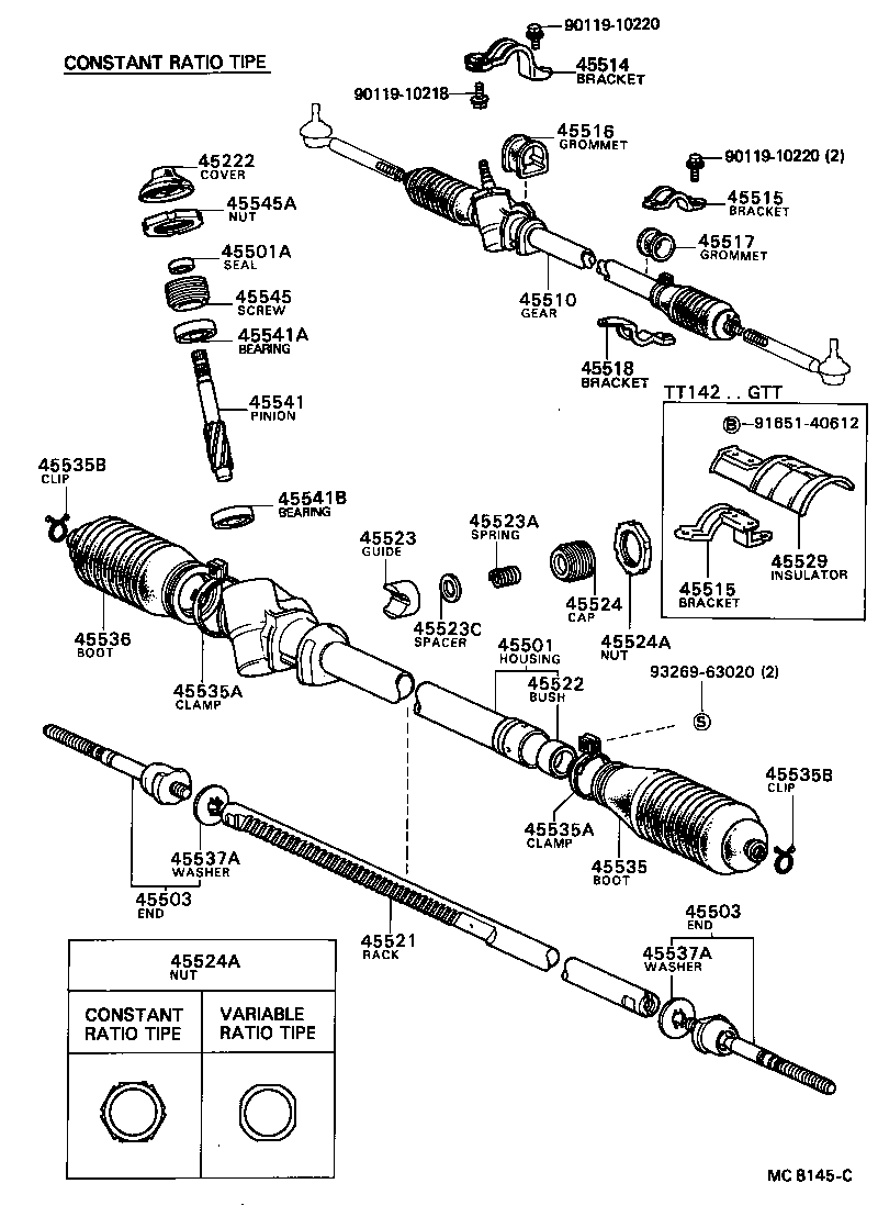 45501-20010 HOUSING SUB-ASSY, STEERING RACK product image