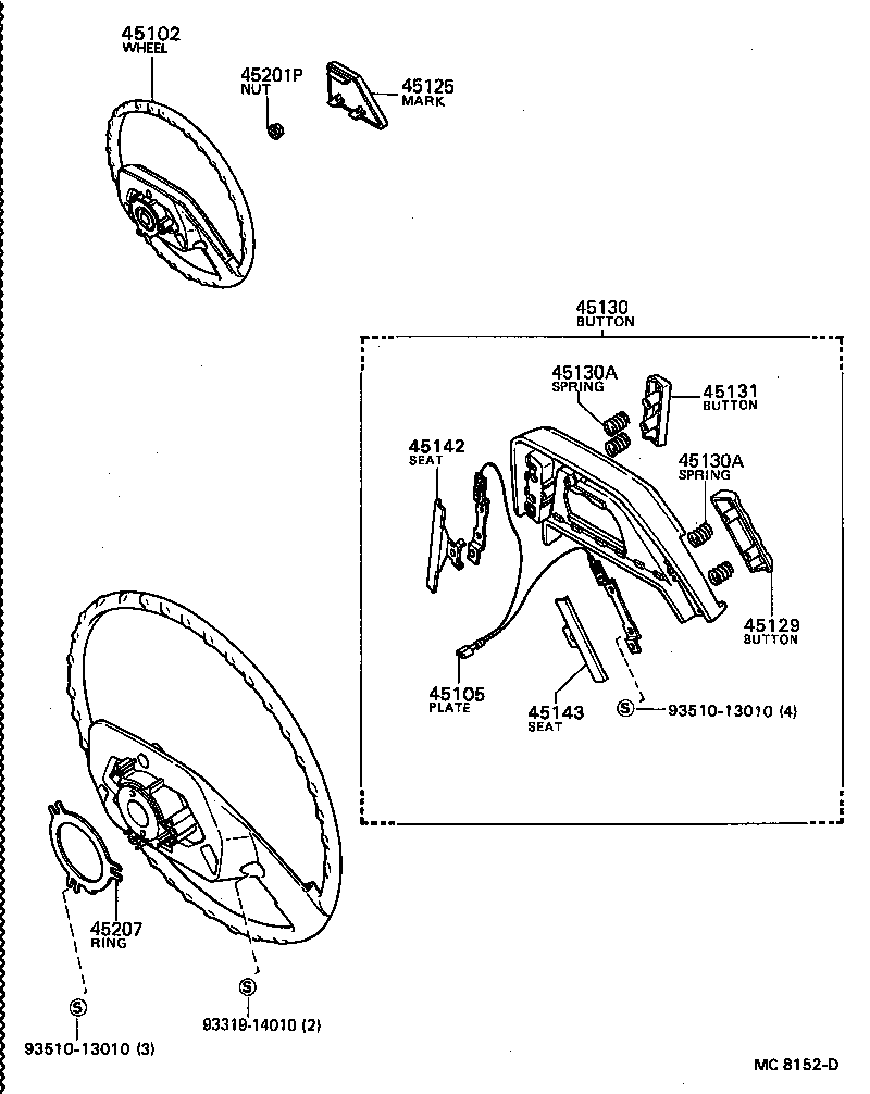 45146-20100 SPRING, HORN BUTTON CONTACT product image