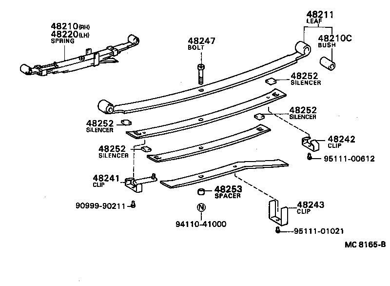 48256-20300 BOLT, HEXAGON(FOR REAR SPRING CLIP SET) product image