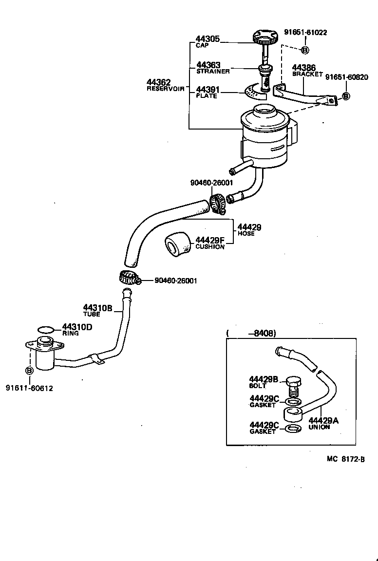 04446-25010 GASKET KIT, POWER STEERING PUMP product image