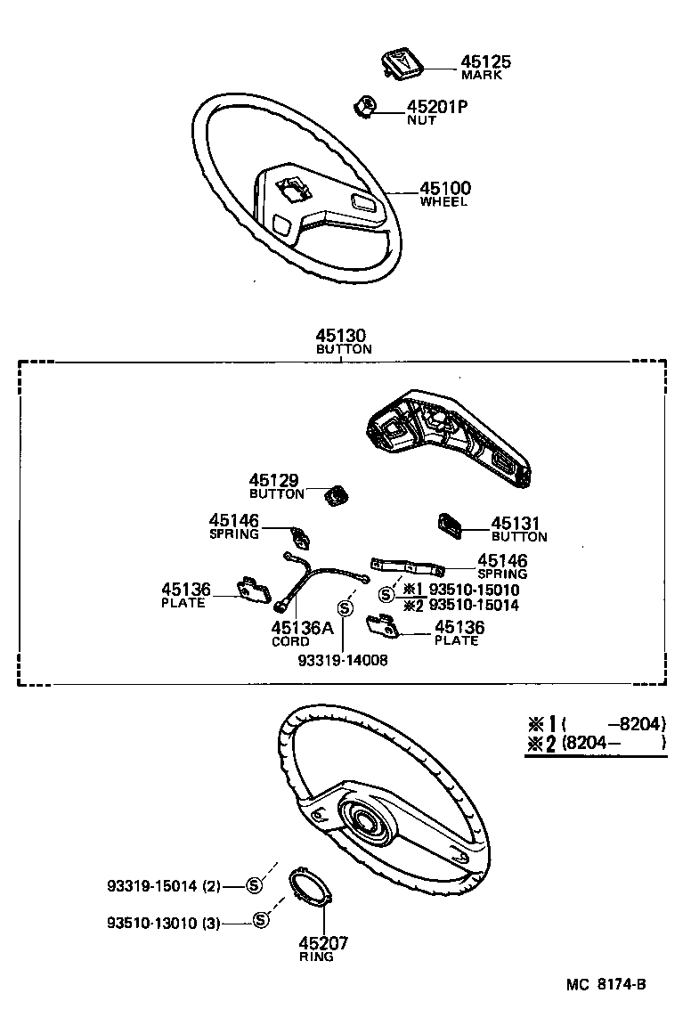 45131-36050 BUTTON, HORN, NO.2 product image