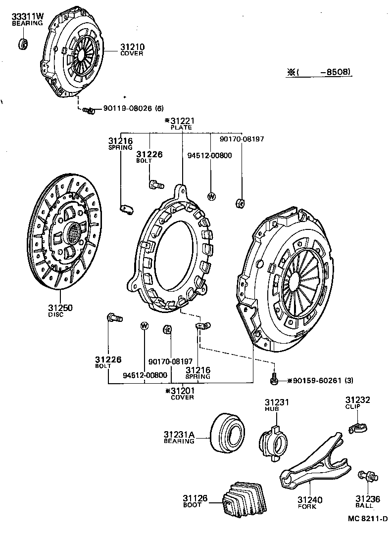 31231-36070 HUB, CLUTCH RELEASE BEARING product image