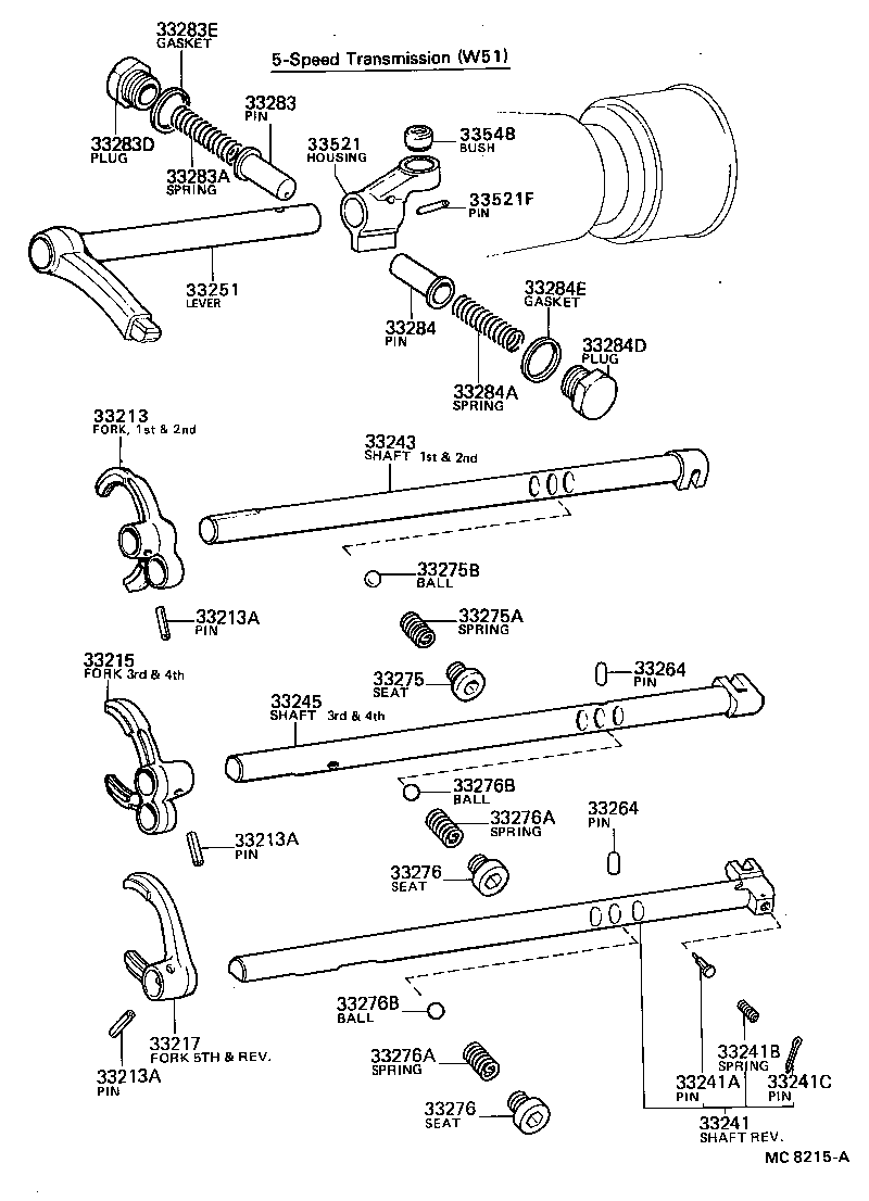 33244-12030 SHAFT, REVERSE SHIFT FORK product image