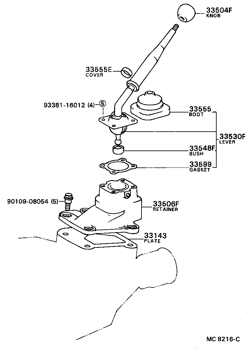 33503-12120 LEVER ASSY, SHIFT (FOR FLOOR SHIFT) product image