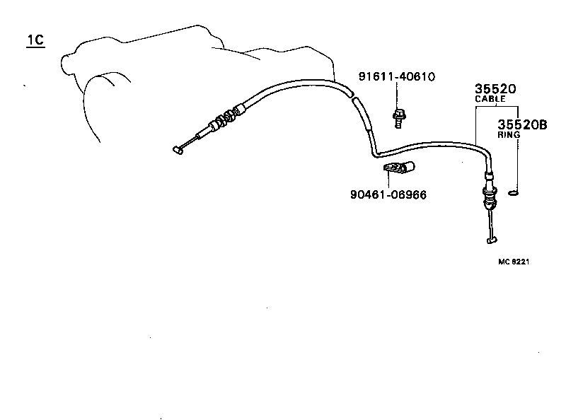 35520-20100 CABLE ASSY, THROTTLE product image