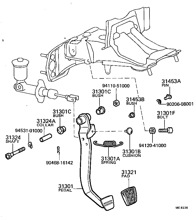 31301-12130 PEDAL SUB-ASSY, CLUTCH product image