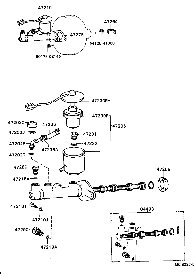 04493-20150 CYLINDER KIT, BRAKE MASTER product image
