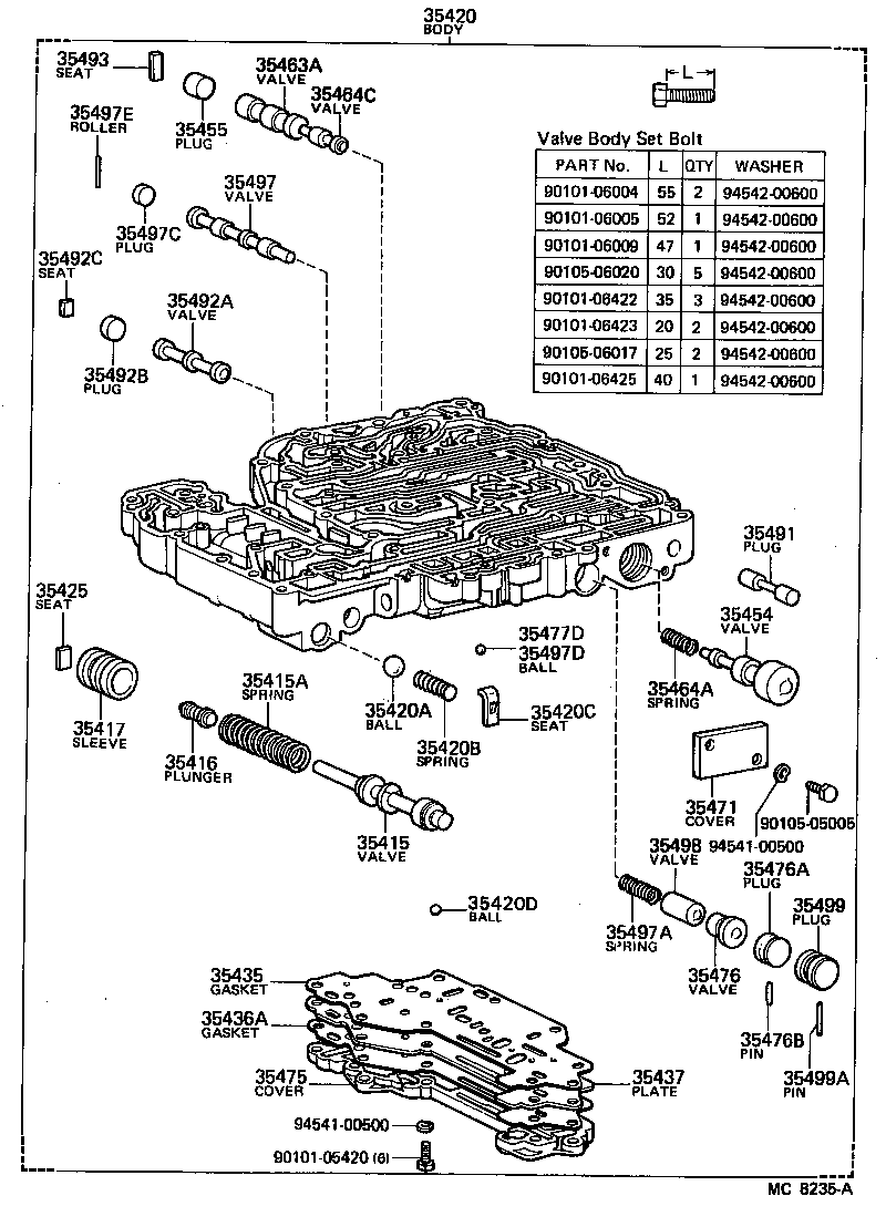 35432-14062 PLATE, VALVE BODY, NO.1 product image