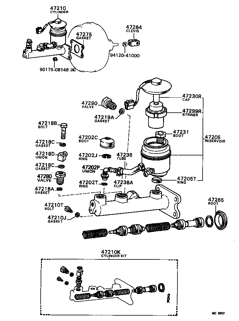 47202-30080 RESERVOIR SET, BRAKE MASTER CYLINDER(FOR REAR SIDE) product image