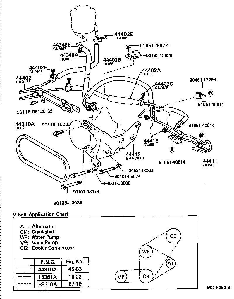44348-14040 HOSE, OIL RESERVOIR TO PUMP, NO.1 product image