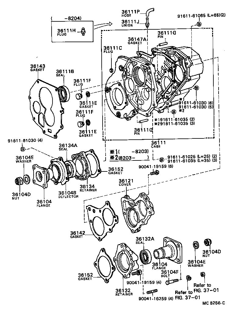 36121-87605 COVER, TRANSFER CASE, NO.1 product image