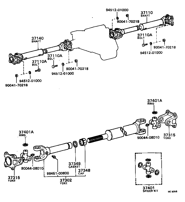 90041-01182 BOLT (FOR PROPELLER SHAFT) product image