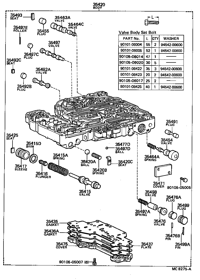 35432-30041 PLATE, VALVE BODY, NO.1 product image