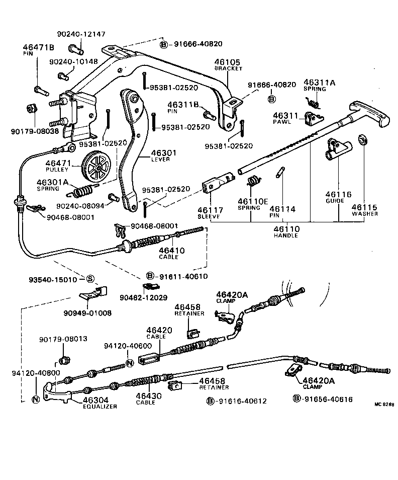 46430-20160 CABLE ASSY, PARKING BRAKE, NO.3 product image